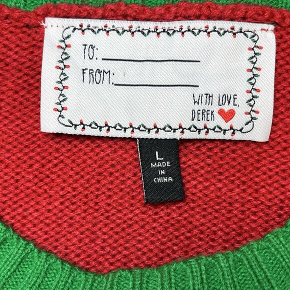 Christmas Sweater by With Love Derek Womens Large Fleece Sequin Accents "Ugly" - Picture 3 of 7